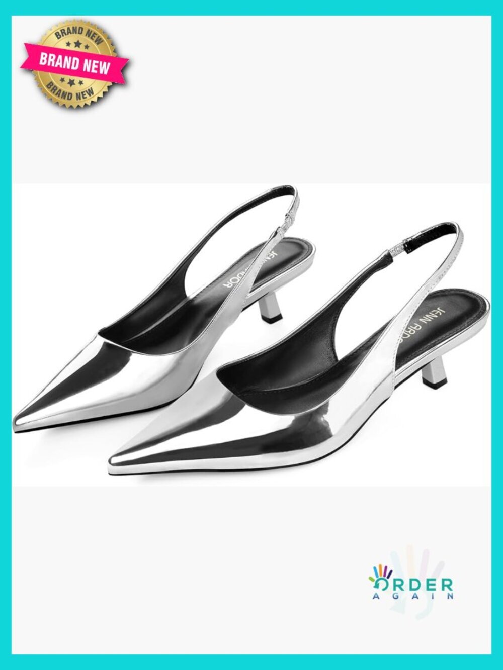 Chic Closed Toe Slingback Kitten Heels Dressy Pointed Toe Pumps Low Heel Sling